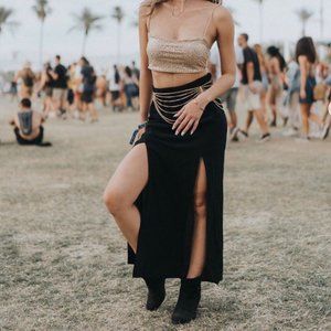 Madewell Silk Two Slit Maxi Skirt